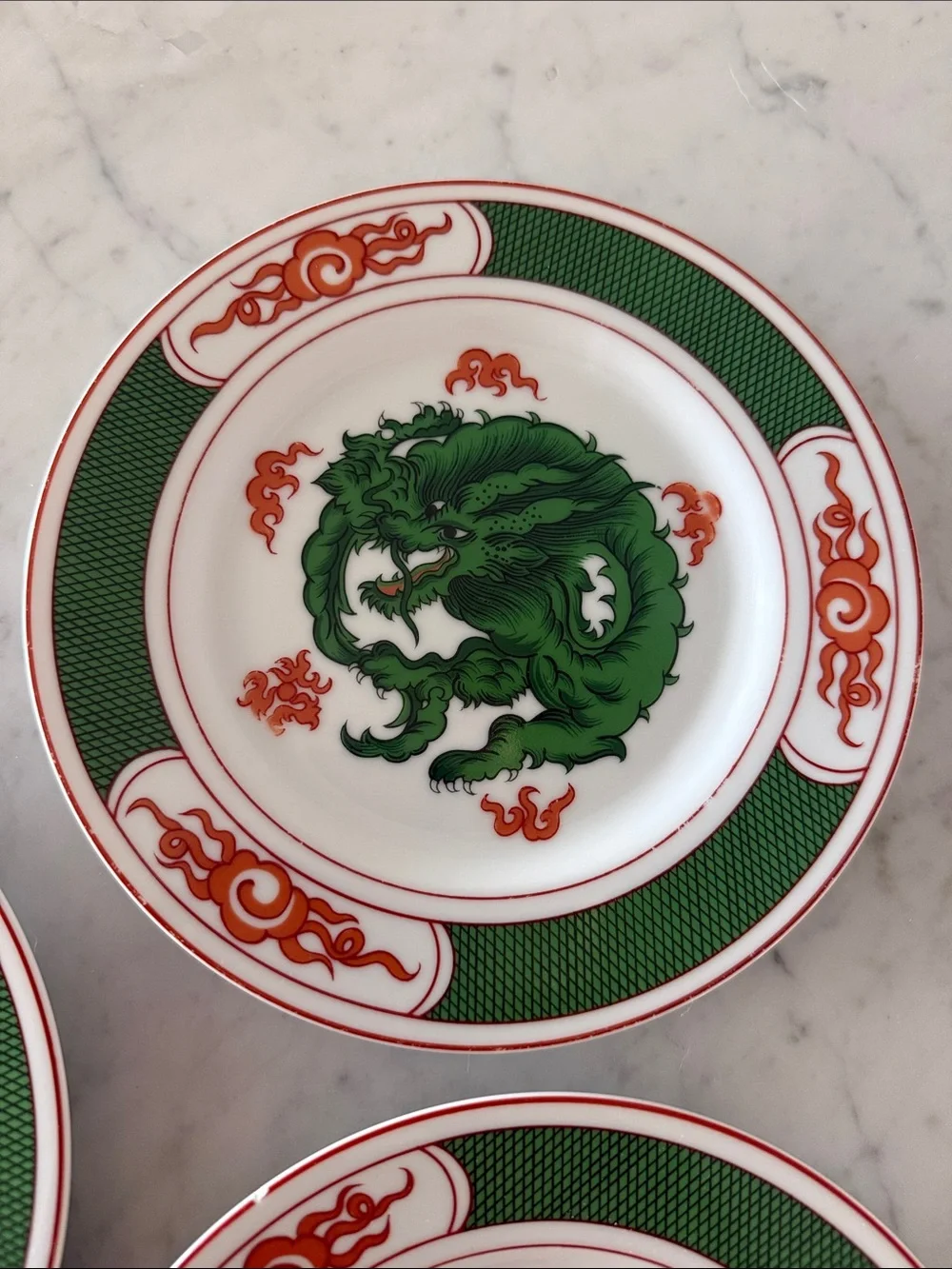 Vintage Fitz & Floyd Dragon Crest Salad Dessert Plates 7.5” Set of 3